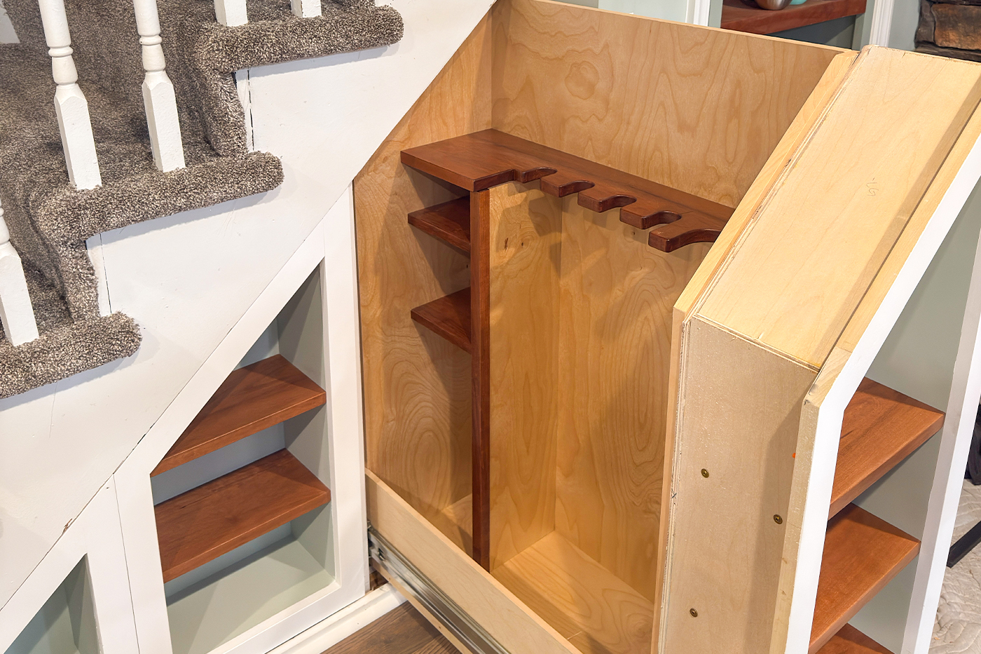 Hidden under-stair storage — revealed